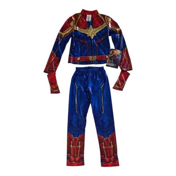 Disney Captain Marvel Costume Tweens NWT Girls Superhero Fancy Deluxe Halloween - Picture 16 of 16